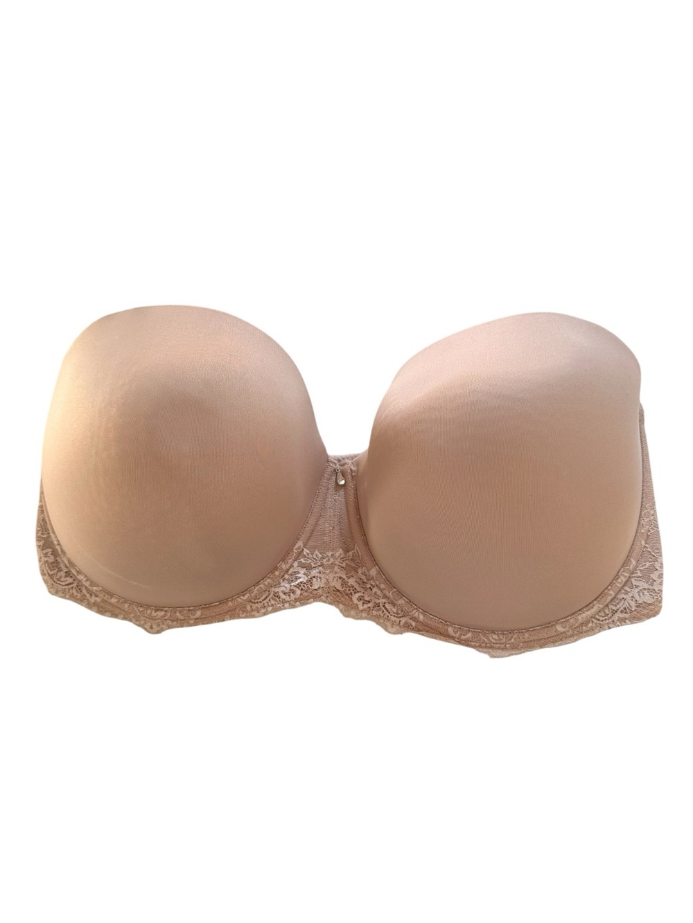 Torrid Strapless Bra 46DDD Beige Nude Lace Convertible Underwire, 46F